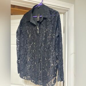 Express Black Lace Blouse